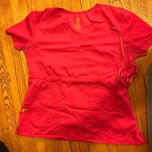 Pink empire waste scrub shirt